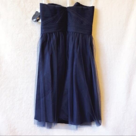 David’s Bridal Blue Strapless Tulle Short Dress - Picture 5 of 16